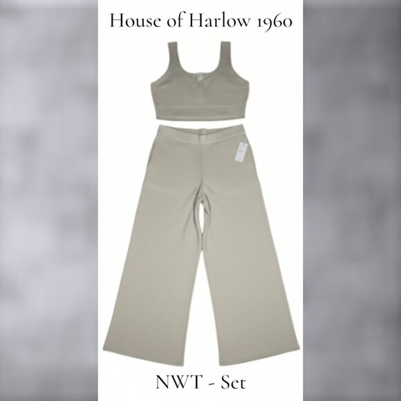 NWT House of Harlow 1960 Knit Summer Sands Set Tan S - Picture 1 of 9